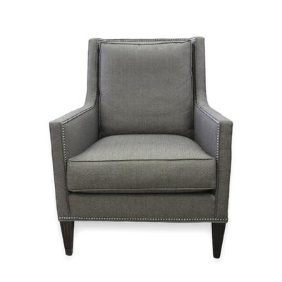 Vanguard Fabric Grey Nailhead Trim Chair