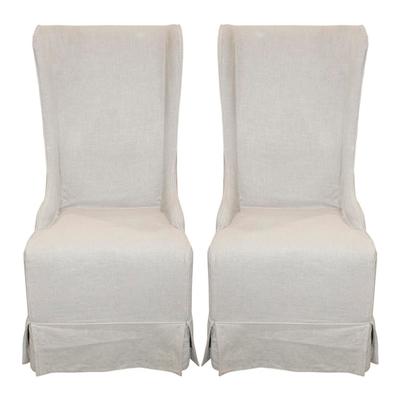 Pair of Safavieh Fine Furniture slipcover Highback Chairs