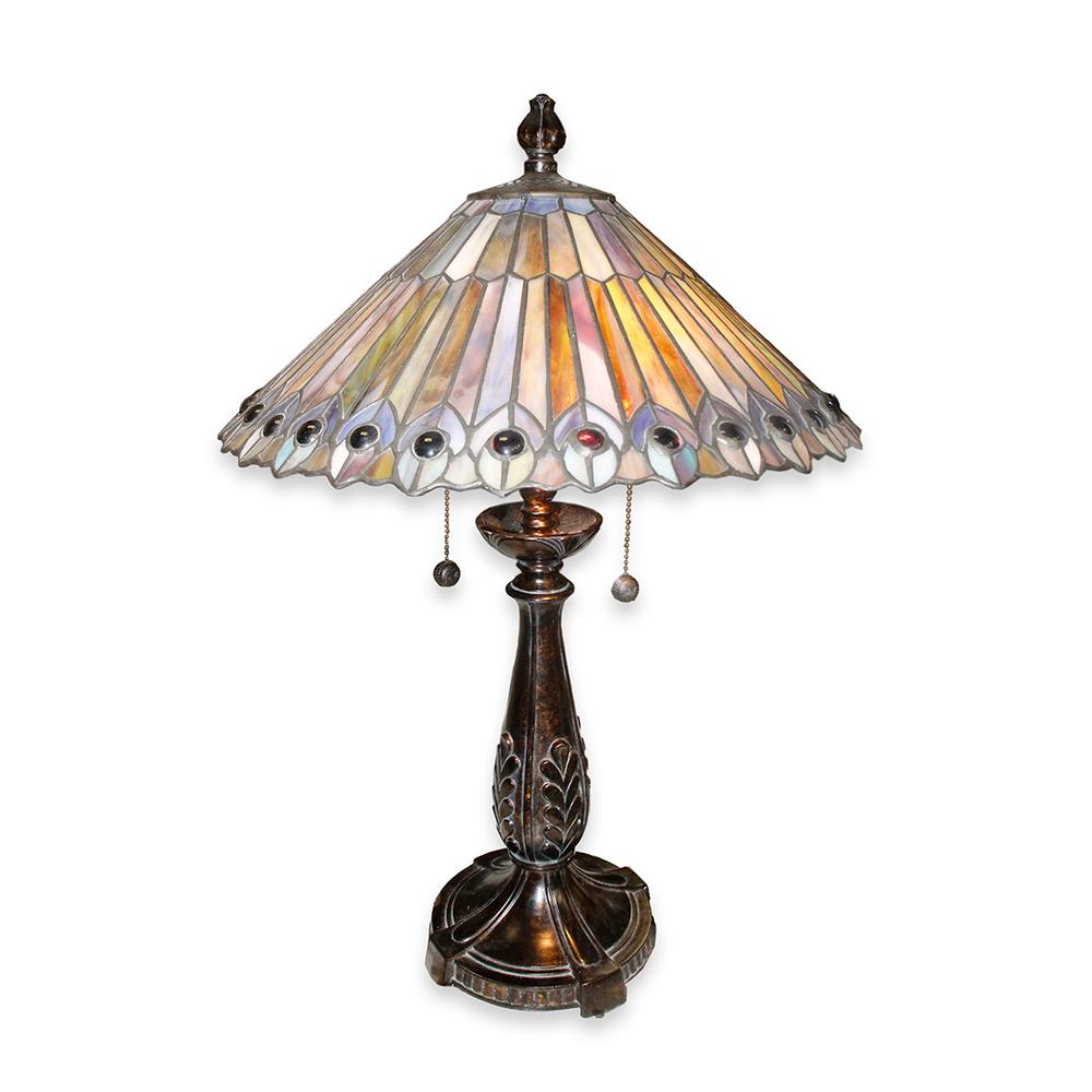  Dale Tiffany Peacock Table Lamp