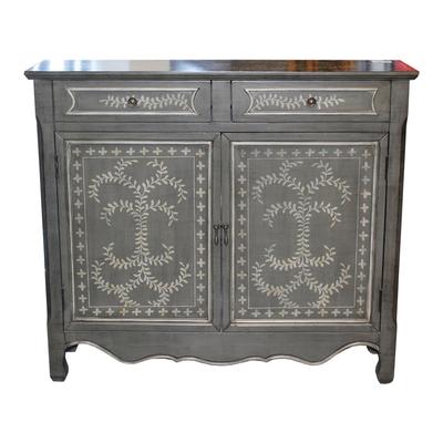 Grey Floral Accent Table