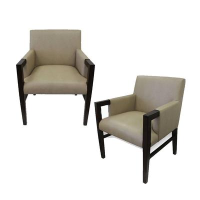 Pair of Tan Charter Leather Chairs 