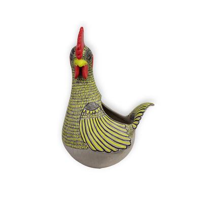 Black & Yellow Rooster Planter 