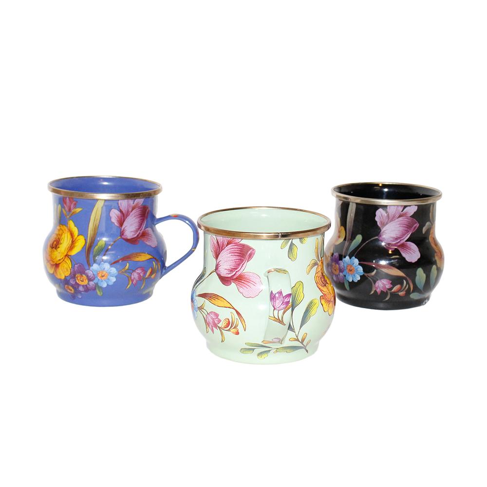  Mackenzie- Childs Multi Colored Floral Mugs