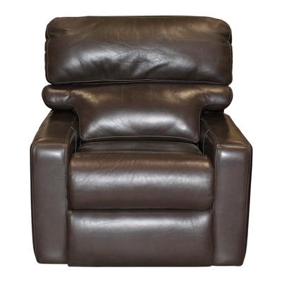 Brown Leather Power Swivel Recliner