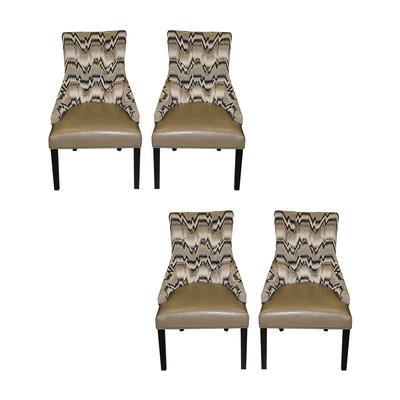 Set of 4 Fabric Bonded Chairs