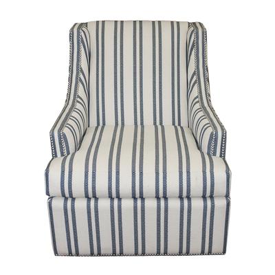 Striped Swivel Nailhead Chairs