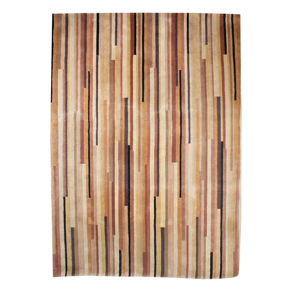  Multicolor Abstract Striped Rug