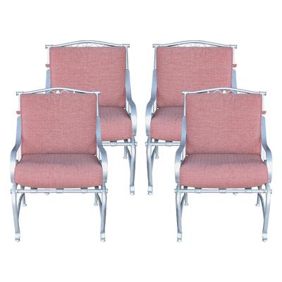 Set of 4 Metallic Silver Patio Chairs