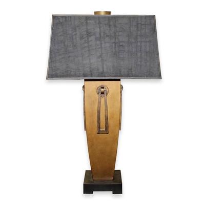 Uttermost Large Bronze Finish Lamp with Black Shade