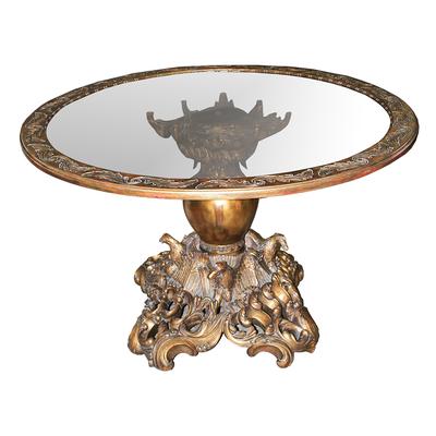 Ornate Glass Top Entry Table