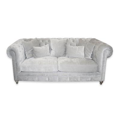 Chesterfield Grey Fabric Sofa 