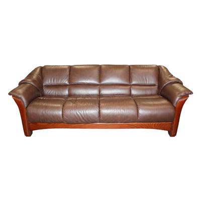 Ekornes Stressless Leather & Wood Sofa