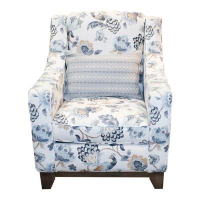 Custom Sandy Black Interiors Peacock Patterned Chair