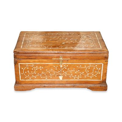 Wood Chest with Bone Inlay 