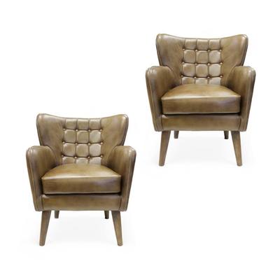 Tufted Nailhead Pair of Chairs