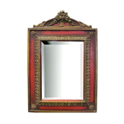 Red and Gold Vintage Mirror 
