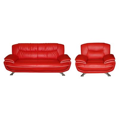 Retro Style Red Couch and Chair