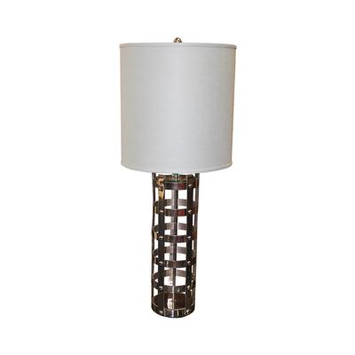Silvertone Cage Base Table Lamp