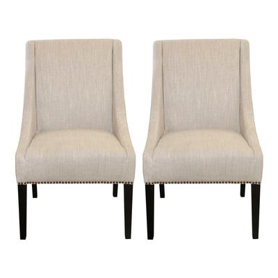 Pair of Classic Concepts Nailhead Trim Dining Chairs