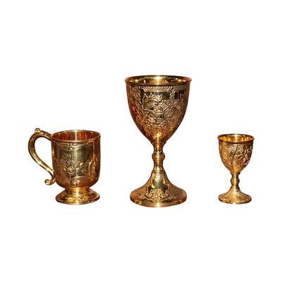 11 Piece Kings Royal Brass Goblets