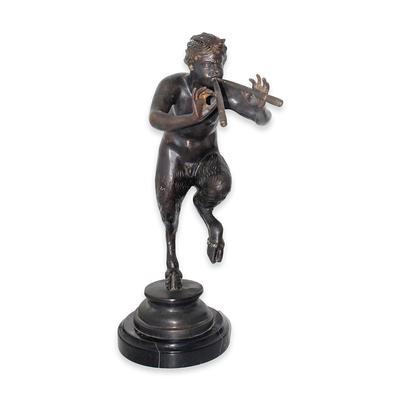 Faun with Flutes Bronze Figure