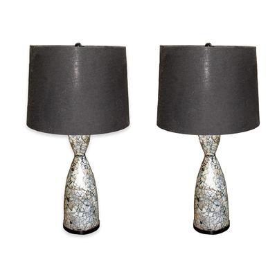 Pair of Pearlescent Table Lamps 