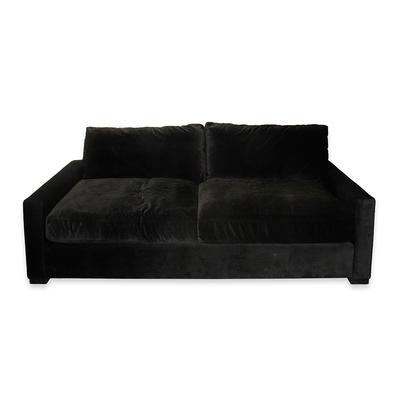 Restoration Hardware Black Maxwell Velvet Sofa 