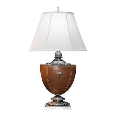 Large Brown Leather Table Lamp