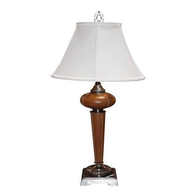 Brown Leather Table Lamp