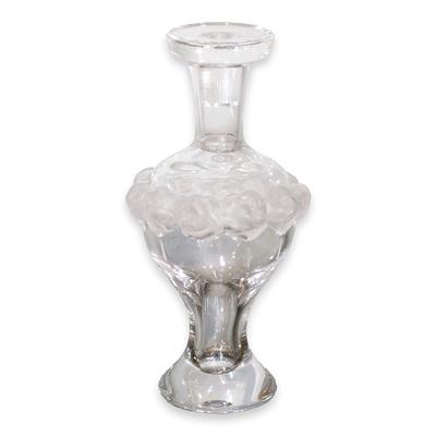 Lalique Martine Perfume Bottle with Frosted Roses 