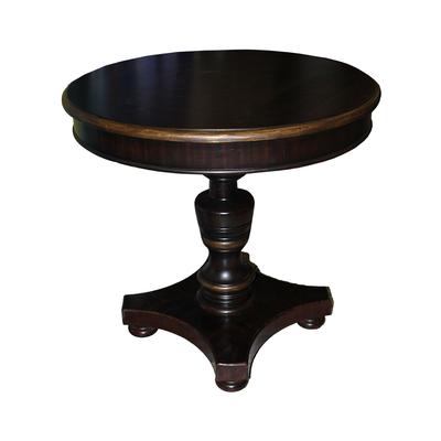 Theodore Alexander Parquetry Round Top Pedestal Side Table