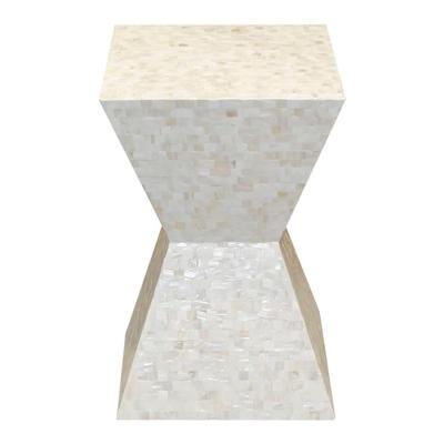 Ethan Allen White Shell Accent Table