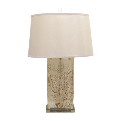 Amber Lucite Table Lamp