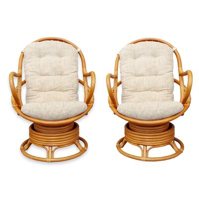 Pair Rattan Patio Chairs