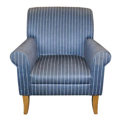 Navy Striped Accent Chair