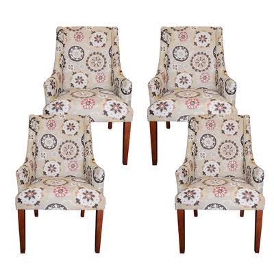 World Market Set of 4 Suzani Floral Fabric Dining Chairs 