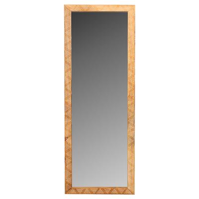 Mirror with Decorated Wood Frame