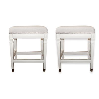  FrontGate Pair of Wexford White Stools