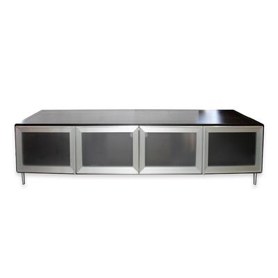 Copenhagen Brown Modern Low Profile Frosted Glass Console 