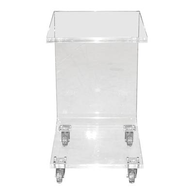  Curved Modern Acrylic End Table with Wheels