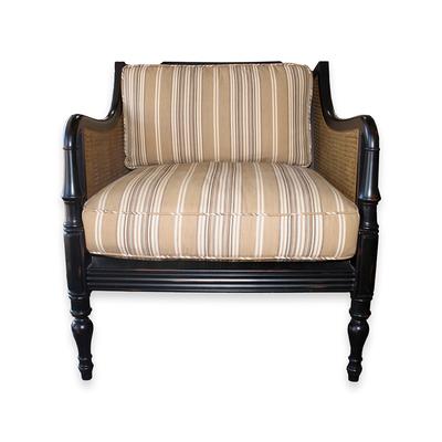 Wood Frame Black Chair with Caning 
