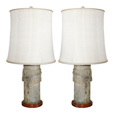 Pair of Vintage Archaistic Style Lamp
