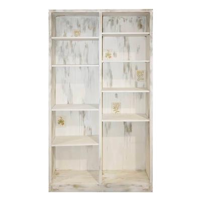 Whitewash Bookcase With Botanical Print Accents