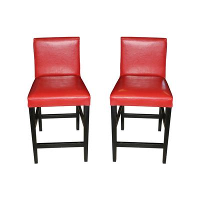 Crate and Barrel Pair of Leather Counter Stools