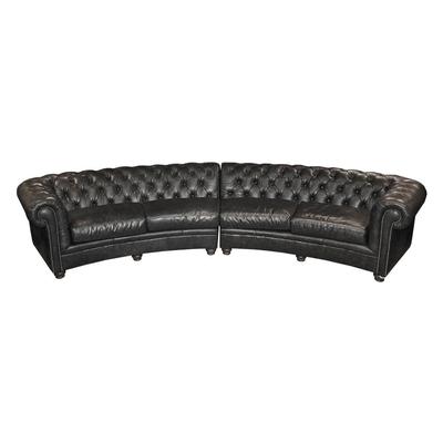 2 piece Half Moon Leather Sectional