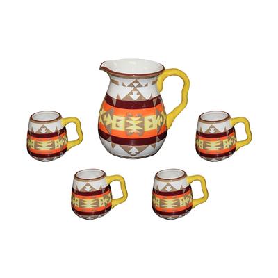 Pendelton Pitcher and 4 Mugs