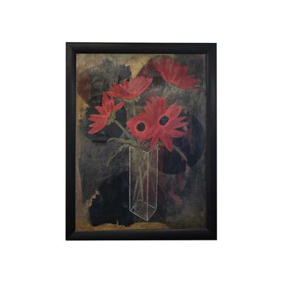 Crate and Barrel Red Floral Painting