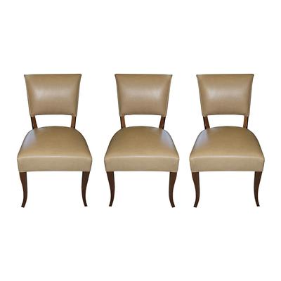 Set of 3 Designmaster Tan Dining Chairs