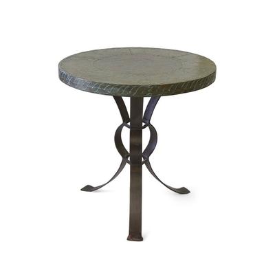 Round Metal Wrap Top End Table