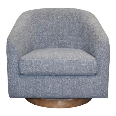 Blue Swivel Barrel Fabric Chair